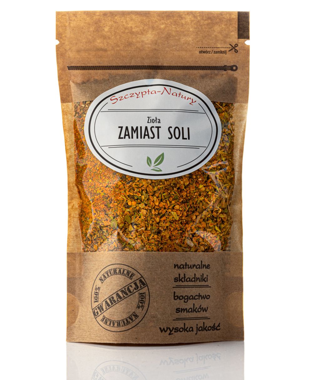 Bardzo popularna przyprawa firmy Szczypta-Natury, która jest lubiana przez klientów. Zioła zamiast soli, to mieszanka, która może być stosowana do najróżniejszych potraw, aby wzmocnić ich smak.